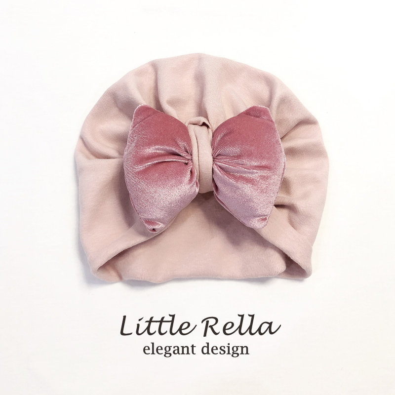 胎儿帽子女婴大蝴蝶结造型头饰帽女童新生儿帽初生保暖月子帽