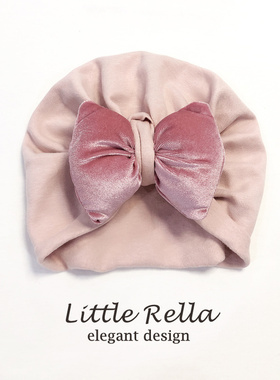 胎儿帽子女婴大蝴蝶结造型头饰帽女童新生儿帽初生保暖月子帽