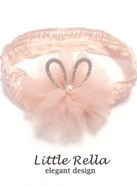 宝宝头带女童立体兔耳朵发饰婴童发带不勒头公主头饰