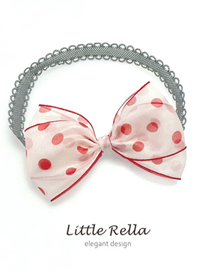 小瑞拉 宝宝蝴蝶结头饰 婴幼儿红色圆点可爱公主儿童发带