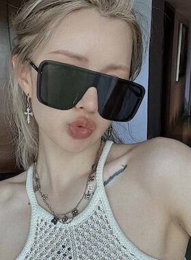 无边框设计方款墨镜太阳镜女