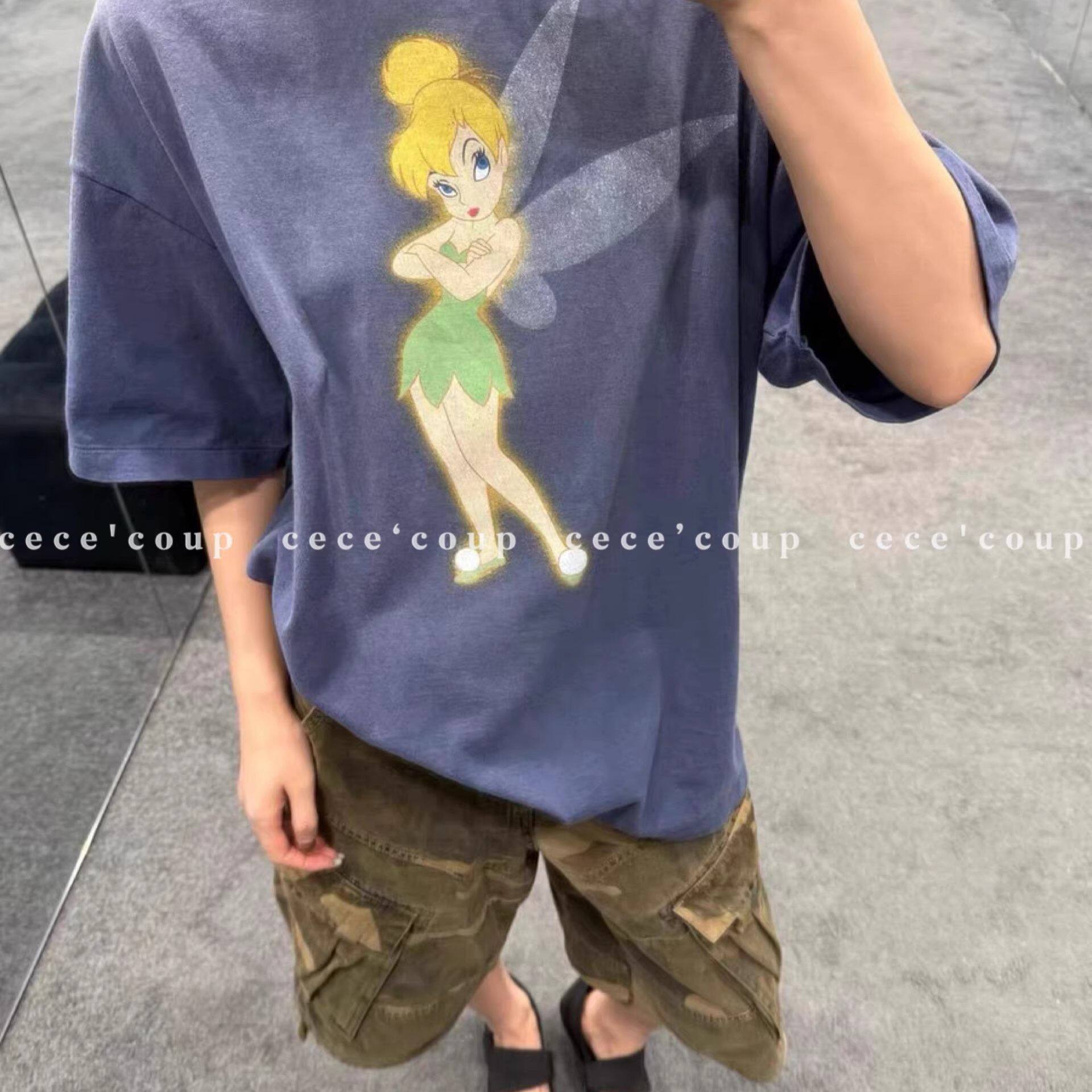 25FW复古小精灵印花短袖T恤