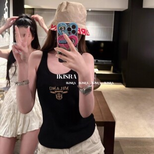 显瘦刺绣字母无袖 Poresl 修身 3.18 针织背心女 yded