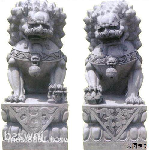 石刻镇墓狮厂家.米坟地石头狮子价格.米大门石狮子雕刻图片