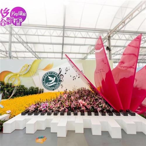 泡沫雕刻小蛮腰广州塔模型百合花展会场美陈布景传统文化节引流