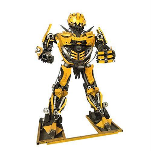 大型铁艺变形金刚模型金属摆件大黄蜂擎天柱户外雕塑米米机器人