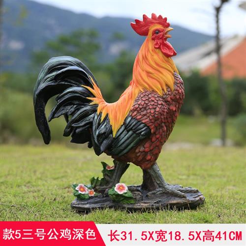 仿真公鸡雕塑庭院农场动物幼儿园别墅装饰工艺品户外母鸡摆件模型