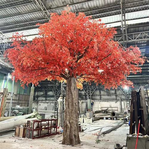仿真红枫树枫叶树假树造型树假红枫酒店商场景观装饰树大型红枫树