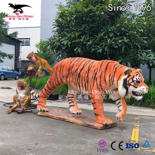 仿真动物粘毛老虎猴子模型机械电动自贡仿真恐龙源头厂家
