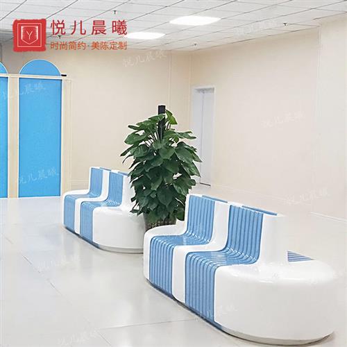 玻璃钢美陈钢琴花盆组合座椅现代创意公共等候多人休息椅休息坐凳