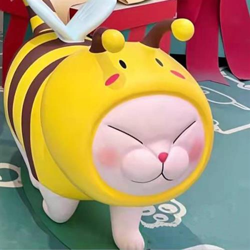 玻璃钢卡通猫咪主题IP雕塑招牌美陈装饰商场互动DP点景观美陈