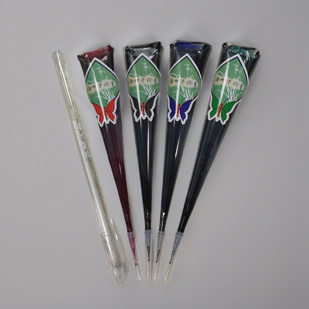 方寸景天红色黑色海军蓝绿色25g海娜膏草稿笔手绘套装非植物果汁图片