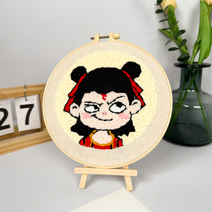 俄罗斯戳戳绣diy手工材料包儿童牛奶棉毛线戳戳乐哆啦A梦礼物