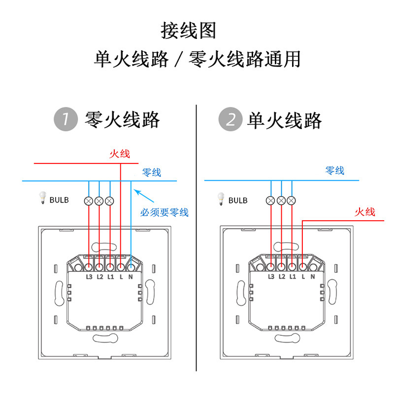 homekit按键单火零火智能wifi开关语音siri定时控制墙壁灯具开关