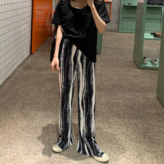 Tie dyed wide leg pants women's high waist drop casual pants straight loose pants 2021 new summer pants