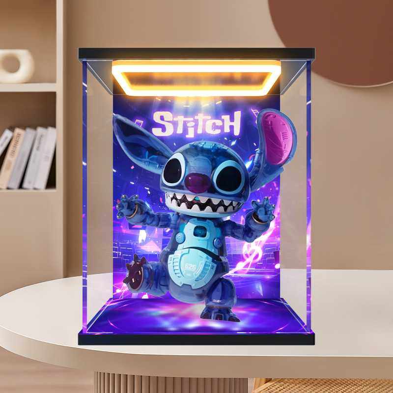 适用TOPTOY史迪奇626实验体大体积木展示盒亚克力回型灯收纳罩子