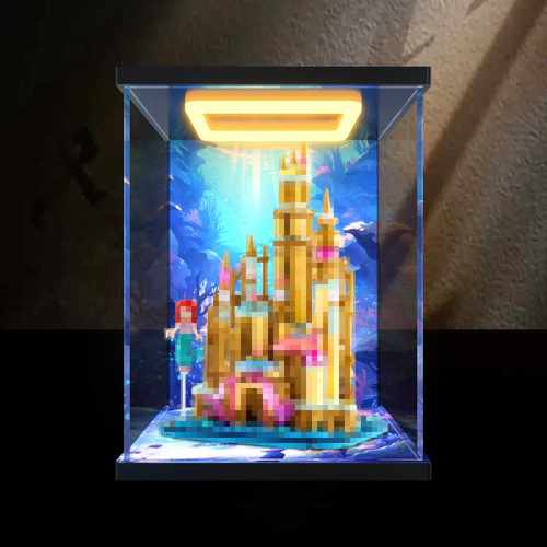 适用积木40708 迷你小美人鱼城堡拼装模型玩具回型灯亚克力收纳盒