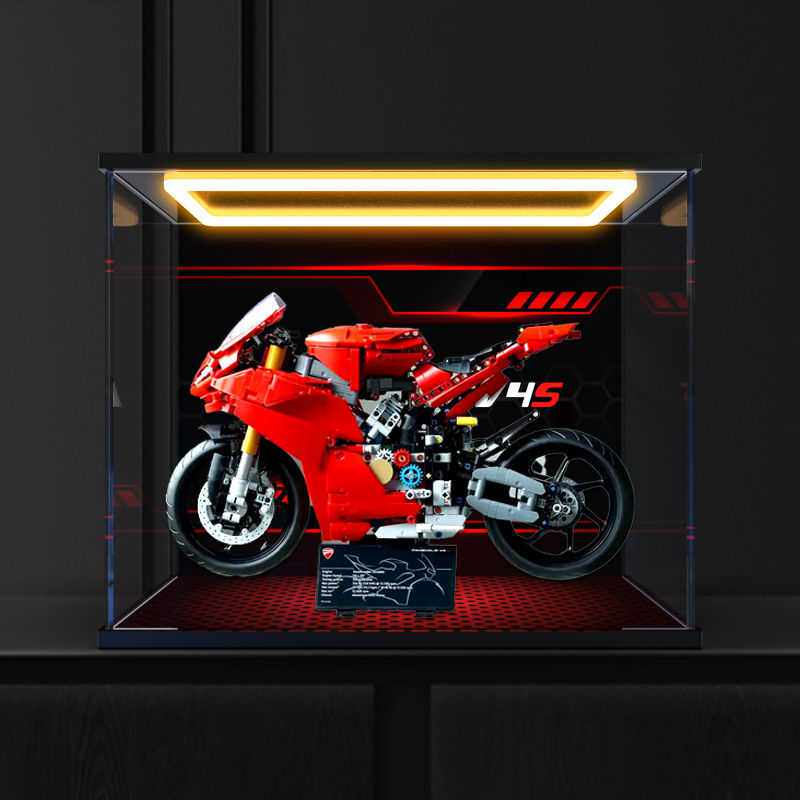 亚克力回型灯展示盒适用乐高机械组42202杜卡迪PanigaleV4S摩托车