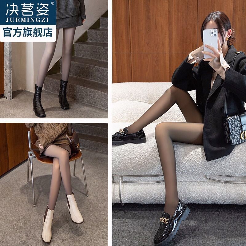 空姐连裤袜透肉透肤裤加绒打底裤女保暖一体灰黑丝袜假冬季加厚秋