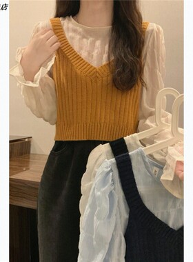 两件套装洋气时尚新款炸街外穿春秋2026吊带背心减龄修身女潮韩版
