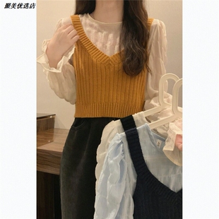 两件套装洋气时尚新款炸街外穿春秋2026吊带背心减龄修身女潮韩版