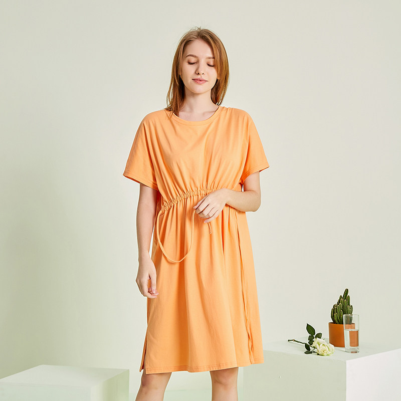 【牧神午后】新款全棉短袖宽松睡裙