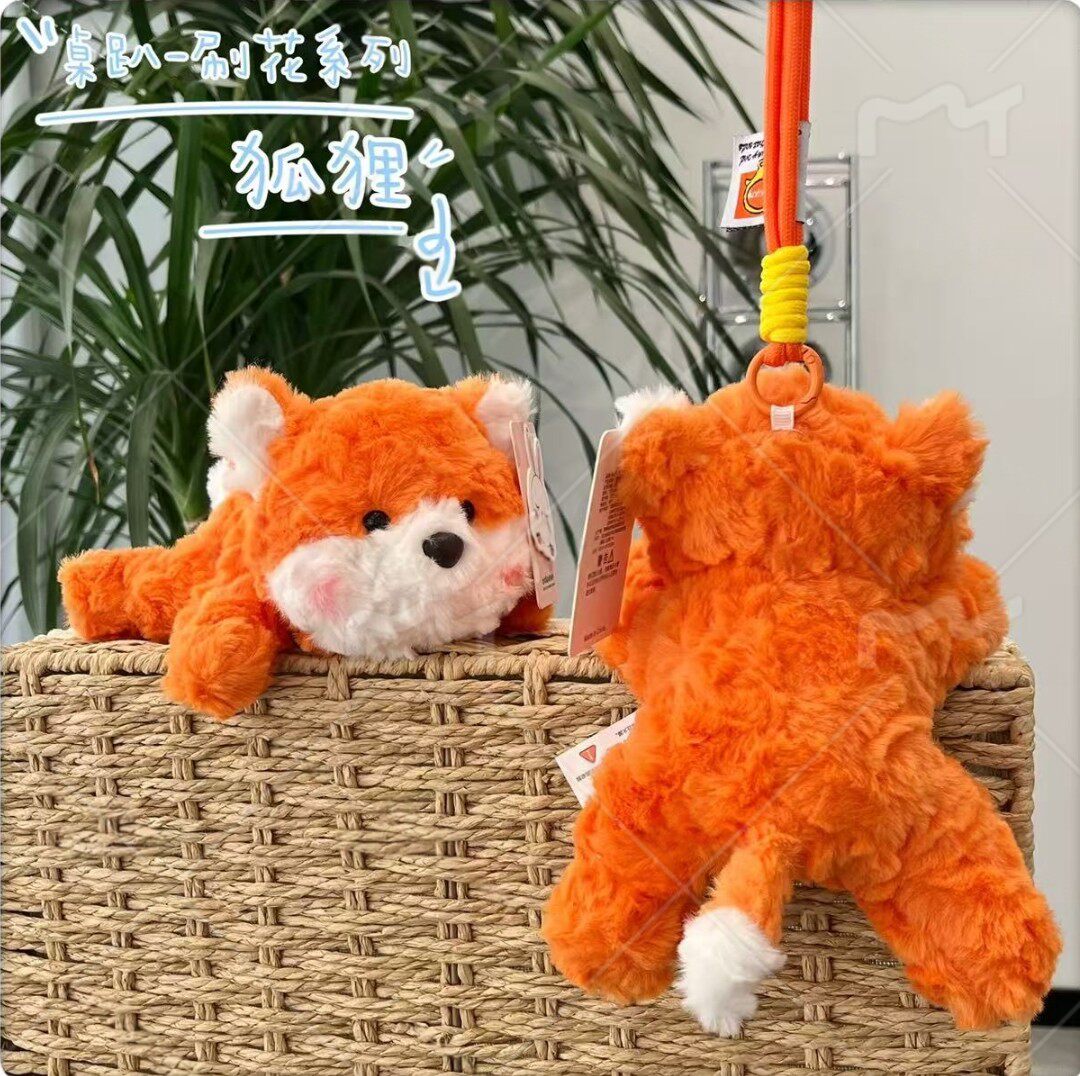 挂件狐狸熊猪象狗青蛙鸭子毛绒公仔挂件钥匙扣包包挂饰玩偶