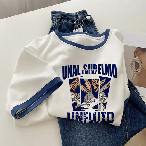 纯棉宽松拼接设计感上衣