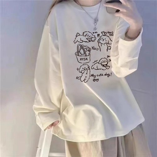 长袖早秋chic上衣t恤大码女装