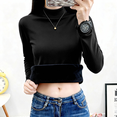 半高领德绒打底衫2025新款女