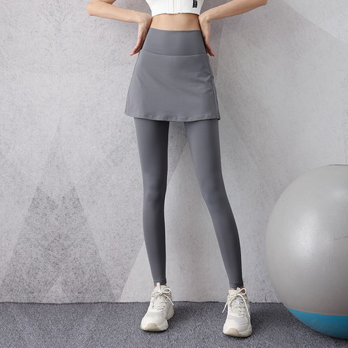 简可莉假两件高腰显瘦瑜伽裙裤女