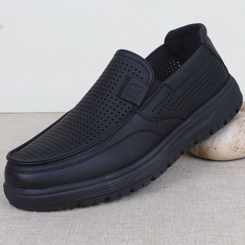 夏季老北京布鞋男透气镂空洞眼商务休闲鞋高端仿皮工作鞋黑凉鞋男,流行男鞋,布鞋,淘宝优惠券,粉丝福利购,淘宝优惠卷