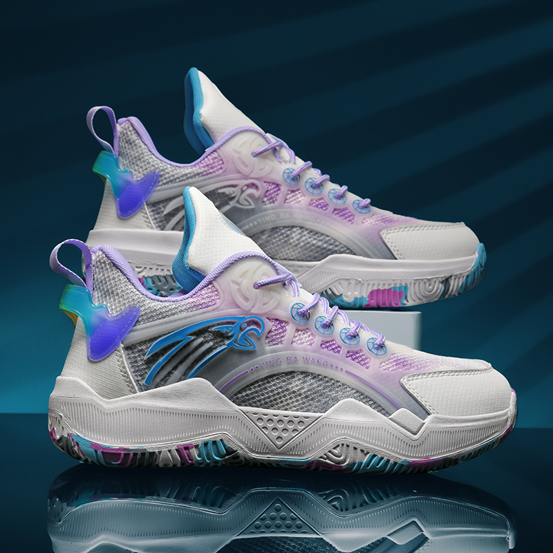 爆款透气网面篮球鞋实战摩擦有响声音学生运动训练鞋夜光男跑步鞋