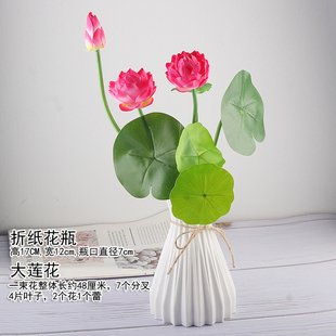仿真荷花佛前供花供佛莲花佛堂佛台假花摆设仿真花中式家居装饰品