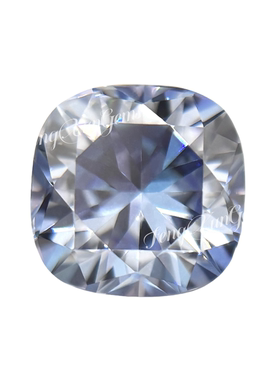 100%莫桑钻变蓝色裸石肥正方莫桑枕形 过钻笔有腰码首饰戒指主石