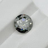 灰色莫桑圆形裸钻莫桑钻八心八箭切裸石18K金首饰戒指主石配石DIY