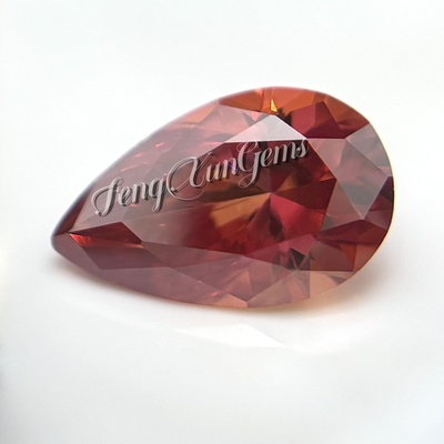 梨形莫桑钻裸石西瓜红裸钻 925银首饰镶嵌配石 异形moissanite