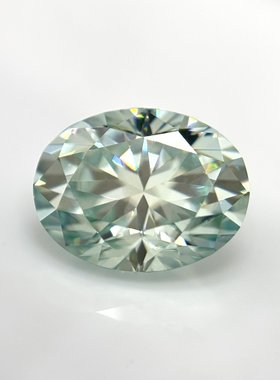 过钻笔有证书有腰码 100%正品莫桑钻蛋形椭圆形浅绿色原色裸石