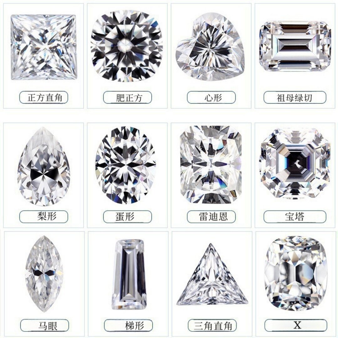 过测钻笔 1粒散卖小尺寸D色白色莫桑钻裸石VVS1齐全形状碎钻镶嵌