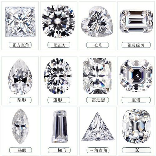 过测钻笔 1粒散卖小尺寸D色白色莫桑钻裸石VVS1齐全形状碎钻镶嵌