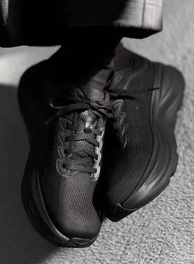 2025新款跑步鞋 黑色邦代 男女款减震路跑鞋 网面轻量运动休闲鞋