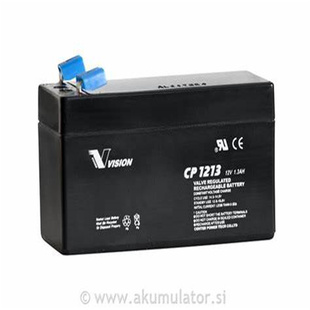 VISION蓄电池 12V1.3AH免维护可充电铅酸电池 CP1213