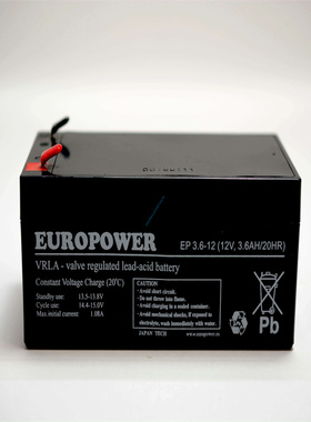 EUROPOWER蓄电池 EP3.6-12 12V3.6AH/20HR 免维护可充电电池