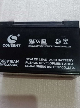 GS6V10AH (6M10LC/20HR) 光盛CONSENT蓄电池 电子称电池 地磅电瓶