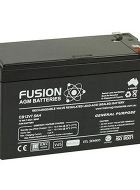 FUSION蓄电池 CB12V7.5AH 12 Volt 7.5ah/20HR 免维护可充电电池