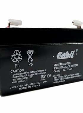 CASIL蓄电池CA613 6V1.3AH电子秤考勤指纹机打卡机电瓶