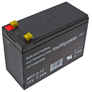12V7.2AH multipower MP7.2 免维护可充电电池 mp蓄电池