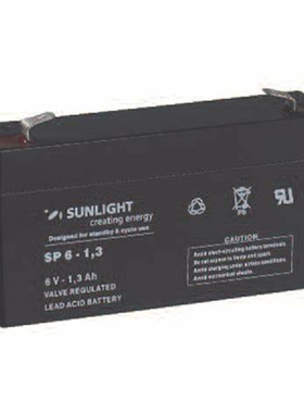 SUNLIGHT蓄电池SP6-1.3 6V1.3AH免维护可充电蓄电池