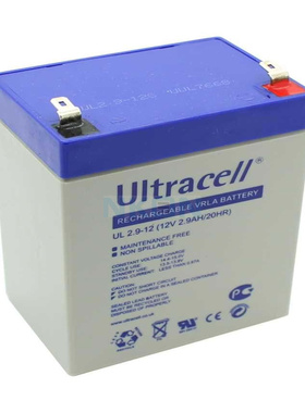 Ultracell蓄电池 UL2.9-12 12V2.9AH/20HR免维护可充电铅酸电池