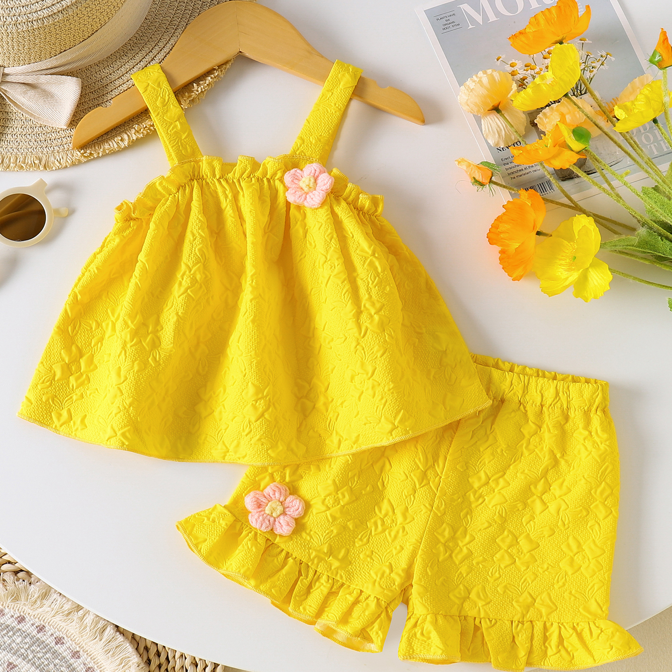 婴幼小童女宝宝夏季款花朵套装